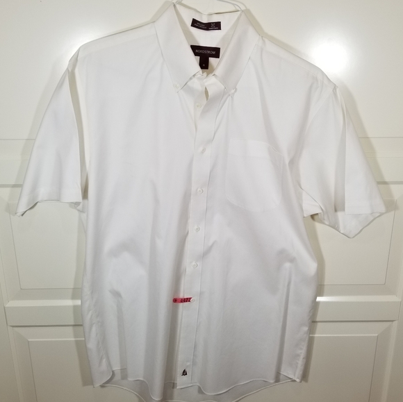 Nordstrom Smartcare White Short Sleeve Shirt 16 - Picture 1 of 16